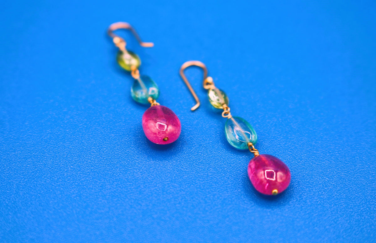 Peridot, Apatite, Pink Sapphire