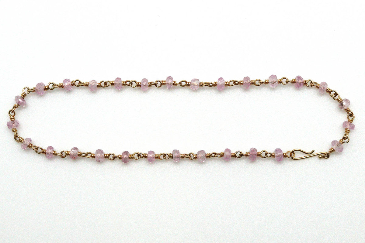 Bracelet - 18k gold, pink Sapphire