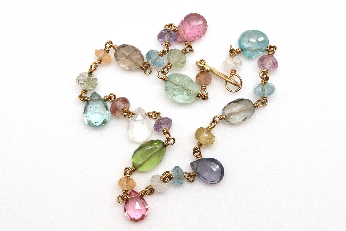 Bracelet - 18k, mixed pastel stones