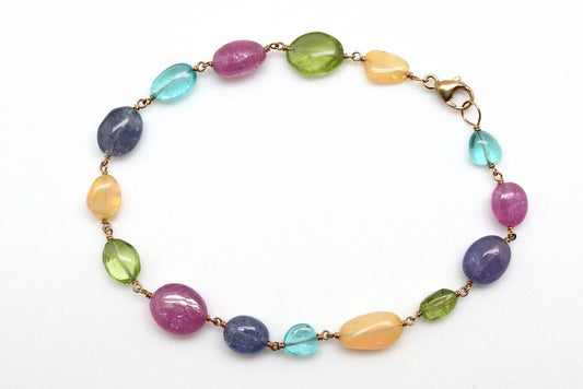 Bracelet - 14k, mixed stones