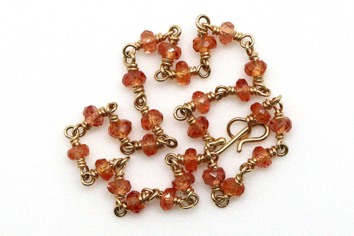 Bracelet - 18k gold, Orange Sapphire