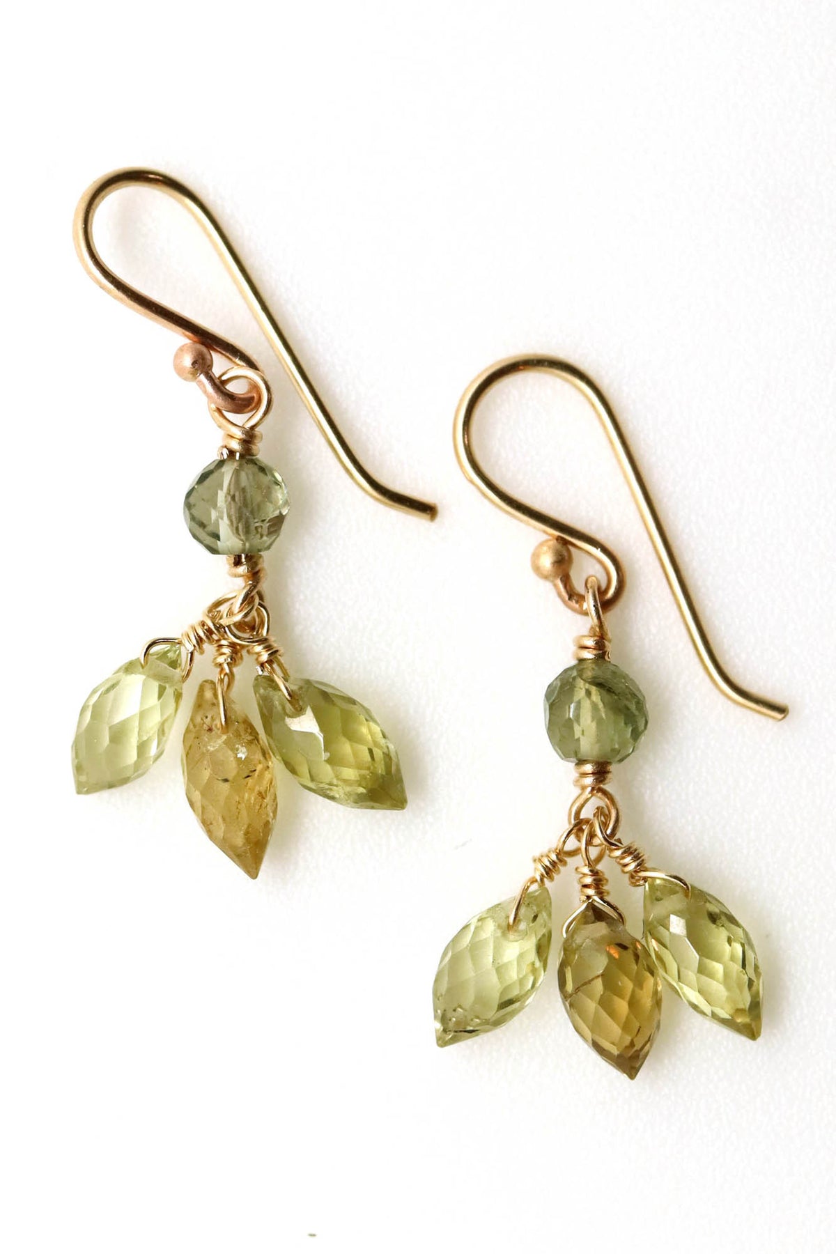 Earrings - Green Garnet, Green Tourmaline