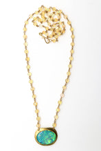 Load image into Gallery viewer, Necklace - Australian Opal pendant, Ethiopian Opal chain