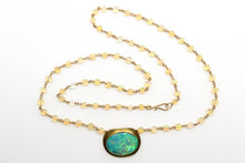 Load image into Gallery viewer, Necklace - Australian Opal pendant, Ethiopian Opal chain