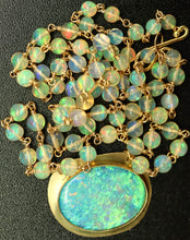 Load image into Gallery viewer, Necklace - Australian Opal pendant, Ethiopian Opal chain