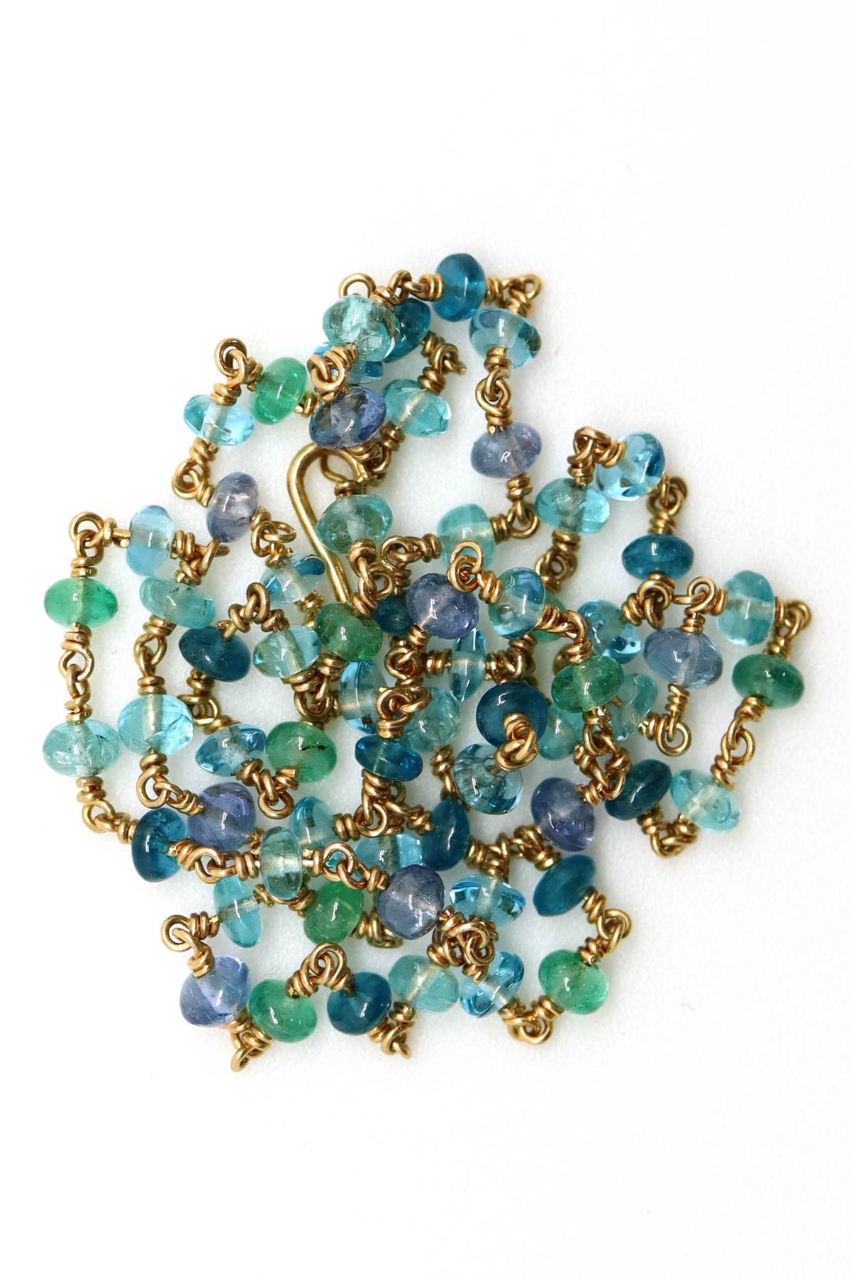 Necklace - Apatite, Tanzanite, Emerald, Blue Topaz