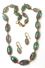 Load image into Gallery viewer, Necklace and Earring Set - Watermelon Tourmaline