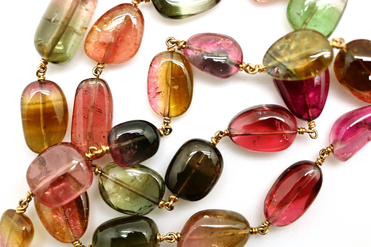 Necklace - Watermelon Tourmaline Nuggets
