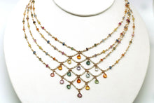 Load image into Gallery viewer, Necklace - Fancy Sapphire, Pearl Bib