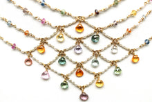 Load image into Gallery viewer, Necklace - Fancy Sapphire, Pearl Bib