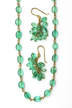 Load image into Gallery viewer, Necklace & Earring Set - Emerald Ovals