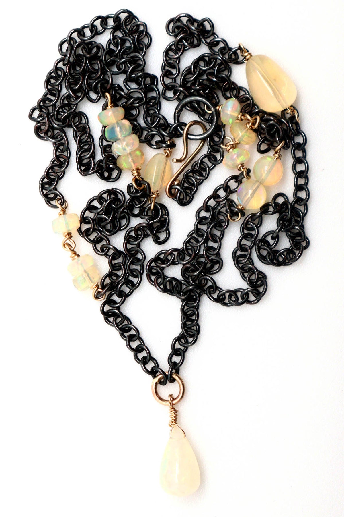 Necklace - Blackened Sterling 14k gold