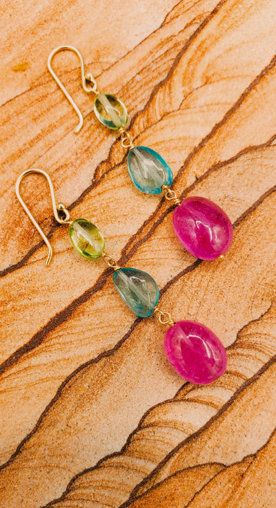 Peridot, Apatite, Pink Sapphire