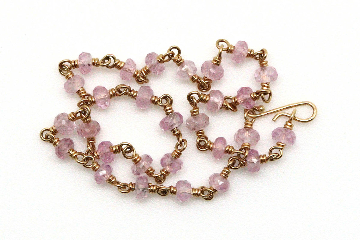 Bracelet - 18k gold, pink Sapphire