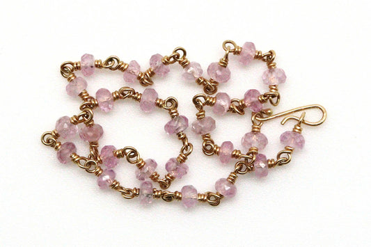 Bracelet - 18k gold, pink Sapphire