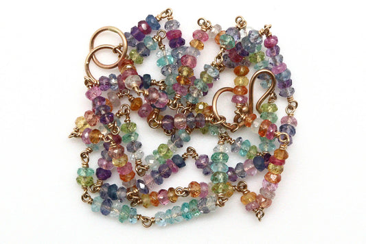 Bracelet - 14k gold, Mixed gemstones