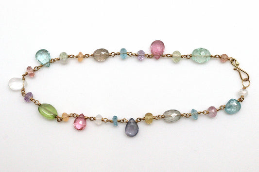 Bracelet - 18k, mixed pastel stones