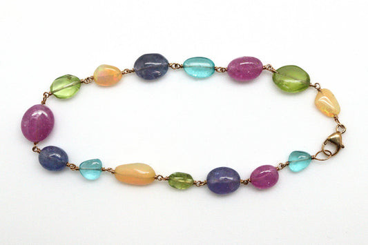Bracelet - 14k, mixed stones