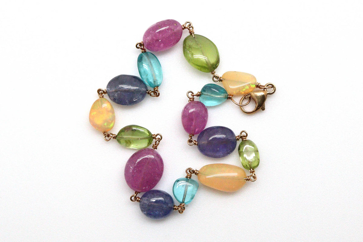 Bracelet - 14k, mixed stones