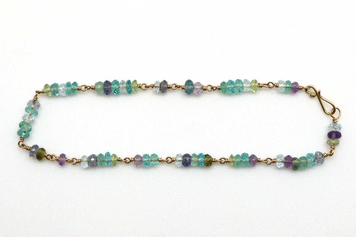 Bracelet - 18k gold, mixed stones