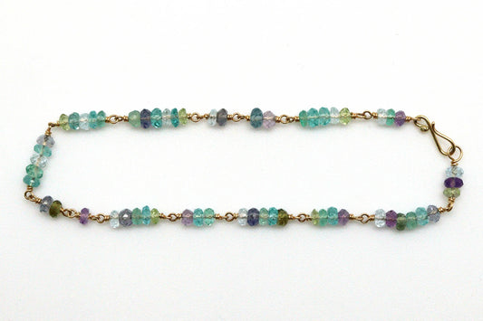 Bracelet - 18k gold, mixed stones