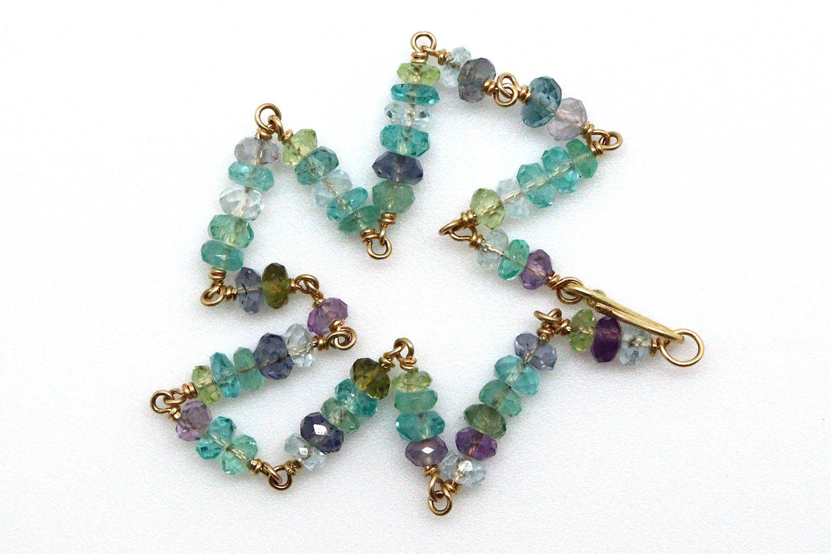Bracelet - 18k gold, mixed stones