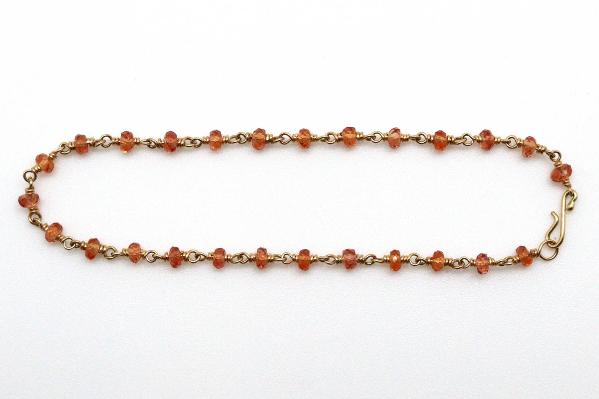 Bracelet - 18k gold, Orange Sapphire