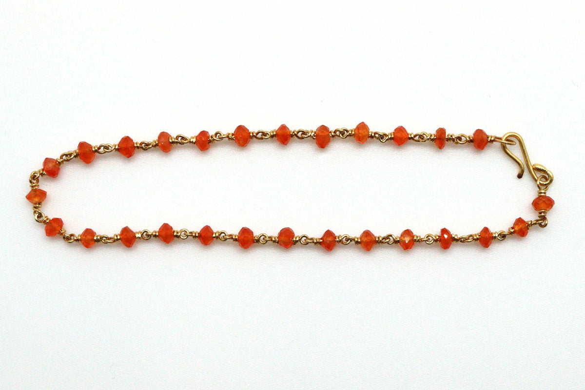 Bracelet - 22k gold, Carnelian