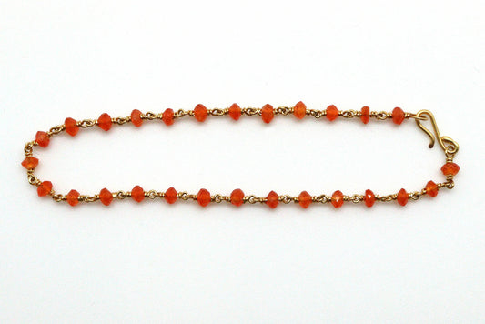 Bracelet - 22k gold, Carnelian