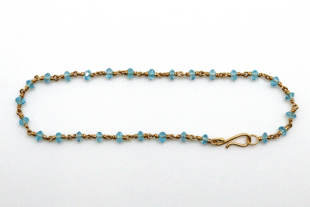 Bracelet - 22k gold, Blue Topaz