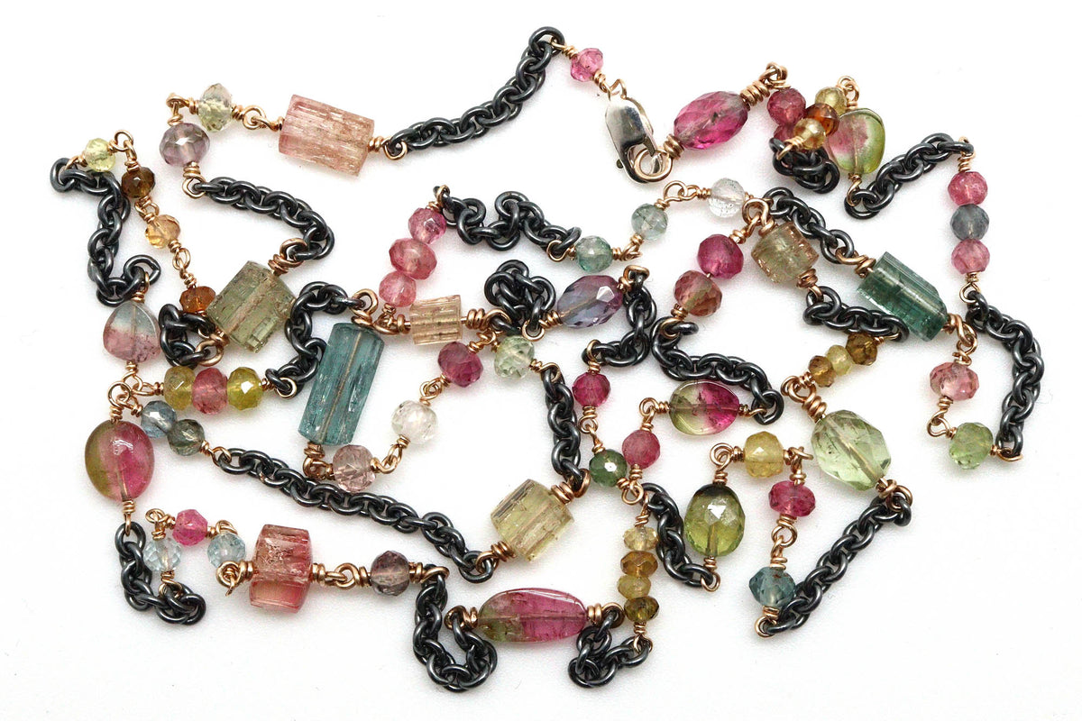 Bracelet - Sterling silver, gold fill, Tourmaline