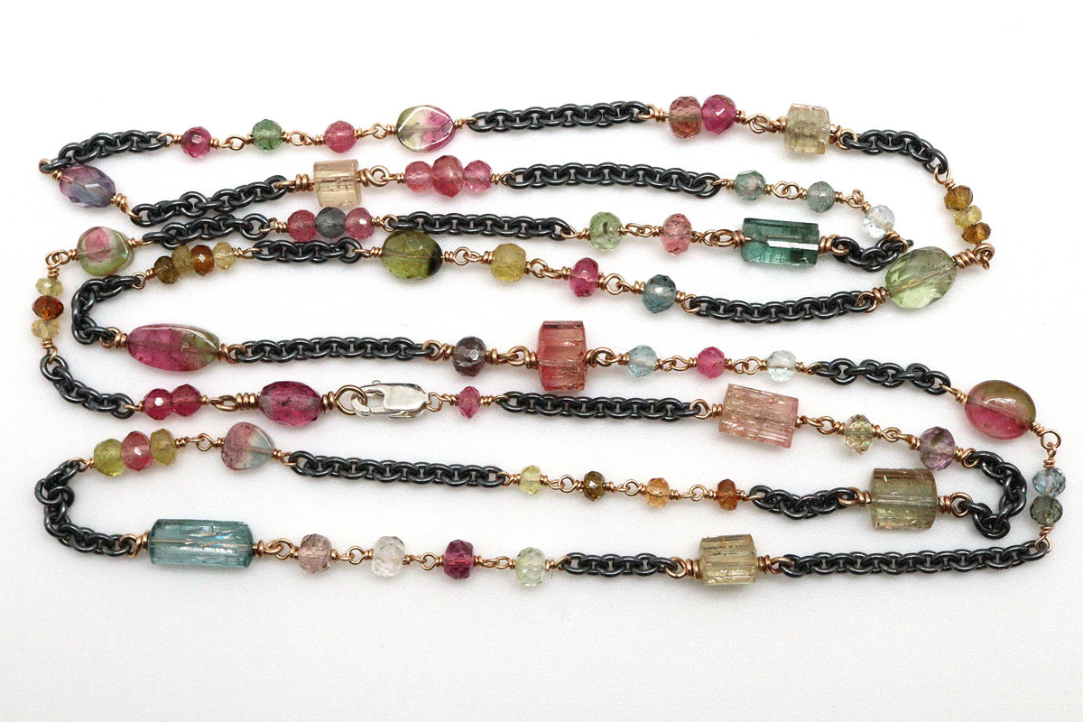 Bracelet - Sterling silver, gold fill, Tourmaline