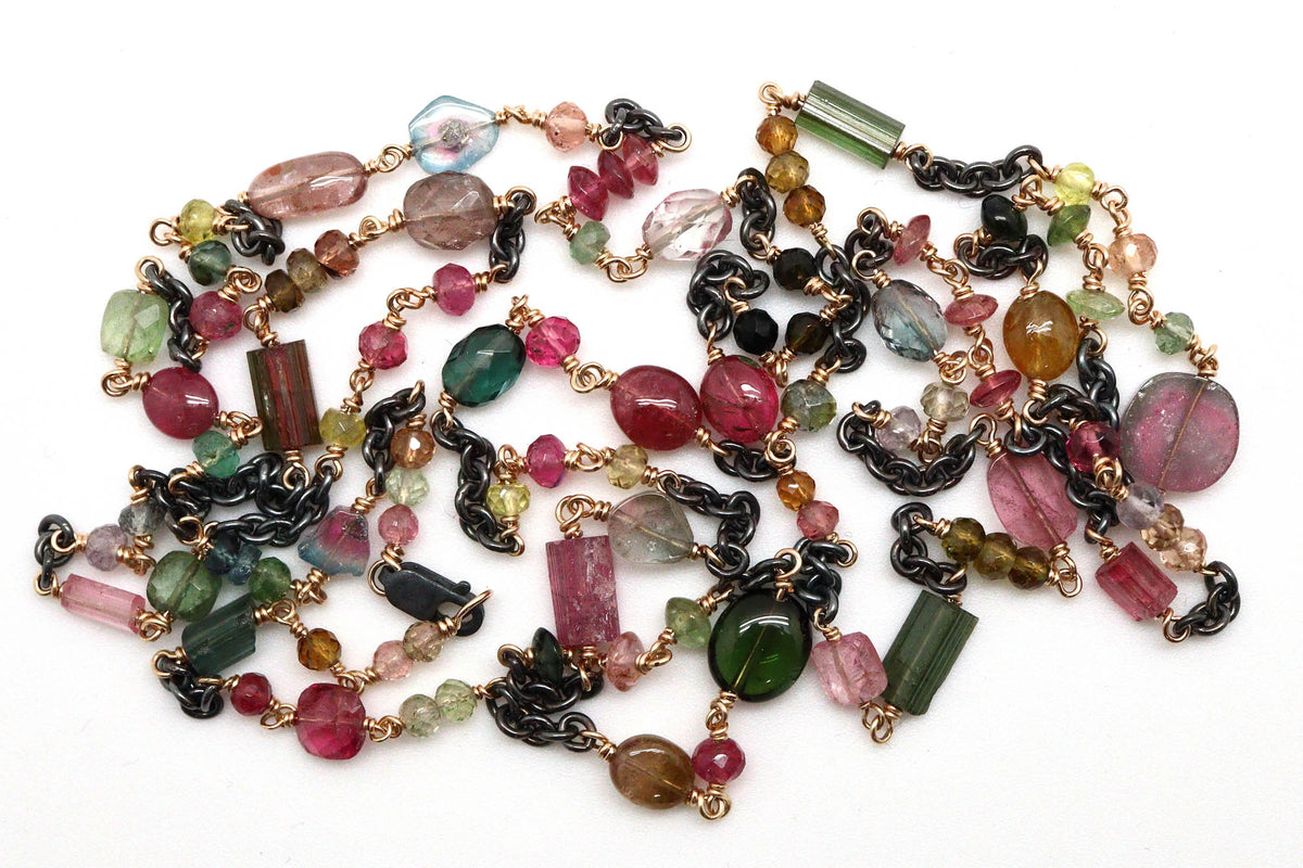 Bracelet - Sterling silver, gold fill, Tourmaline
