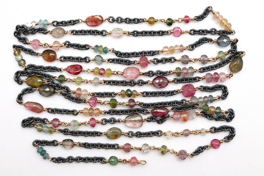 Bracelet - Sterling silver, gold fill, Tourmaline