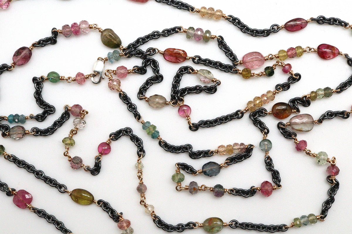Bracelet - Sterling silver, gold fill, Tourmaline