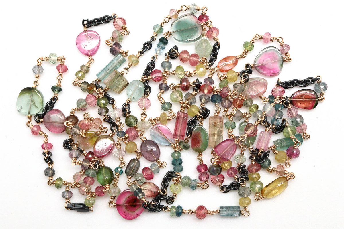 Bracelet - Sterling silver, gold fill, Tourmaline