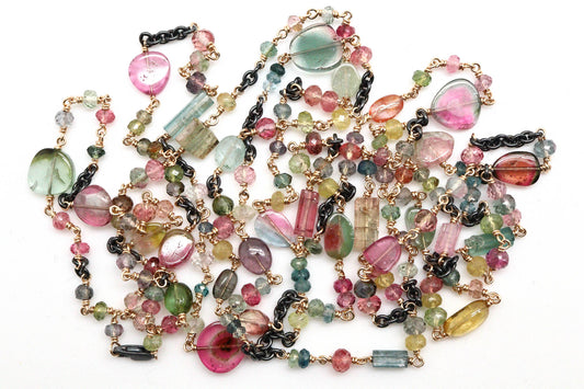 Bracelet - Sterling silver, gold fill, Tourmaline