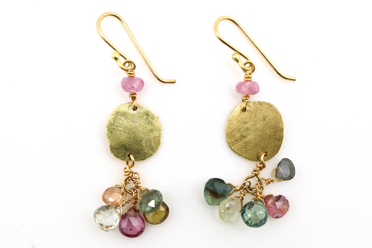 Earrings - Five Sapphire briolettes