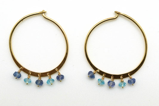 Earrings - Tanzanite, Blue Topaz