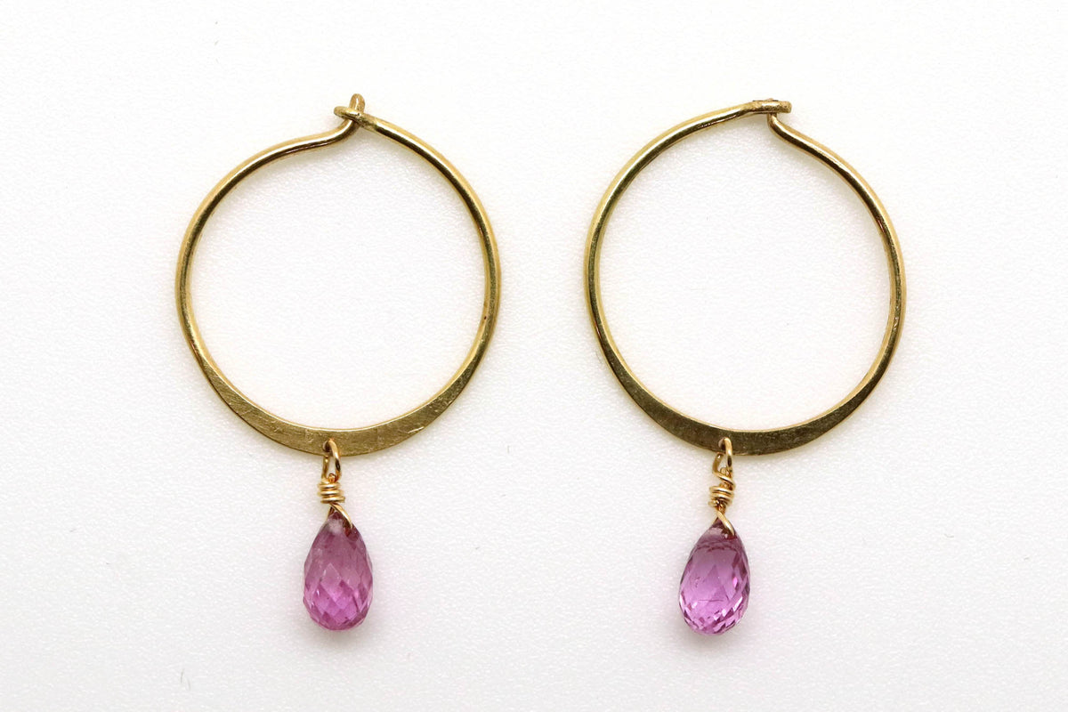 Earrings -  Pinkish Purple Sapphire