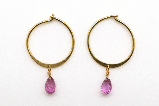 Earrings -  Pinkish Purple Sapphire