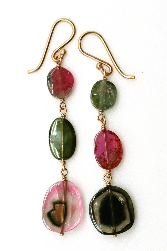 Earrings - Watermelon Tourmaline