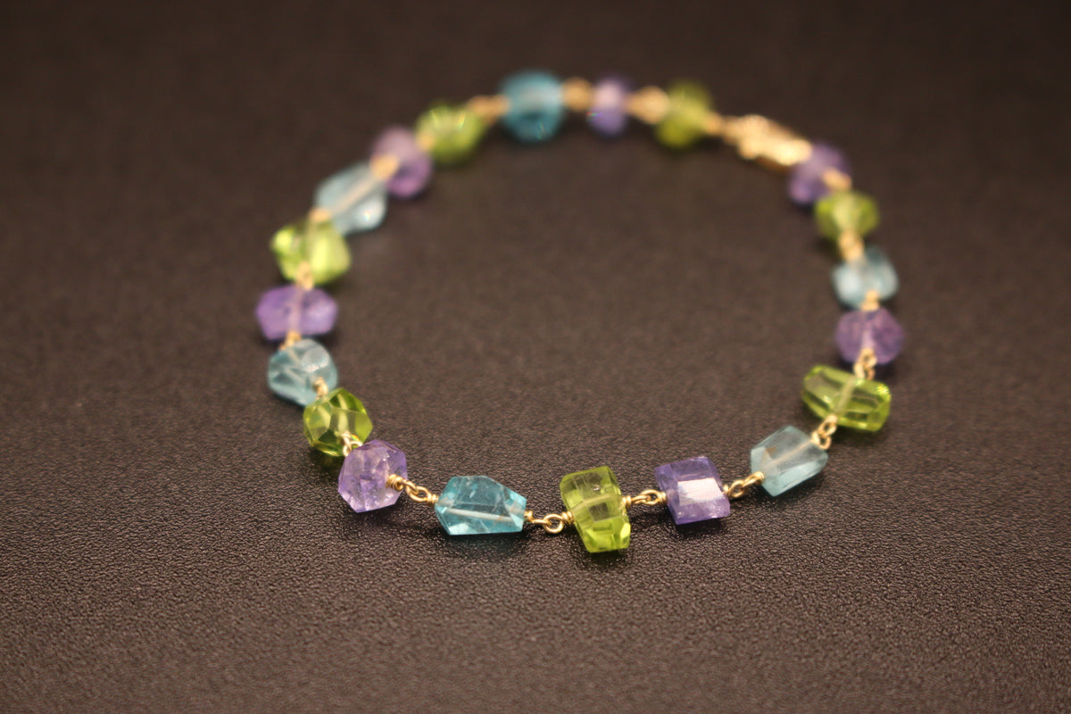 Bracelet - Tanzanite, Apatite, Peridot
