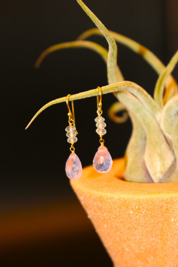 Earrings - Scorolite, Aquamarine