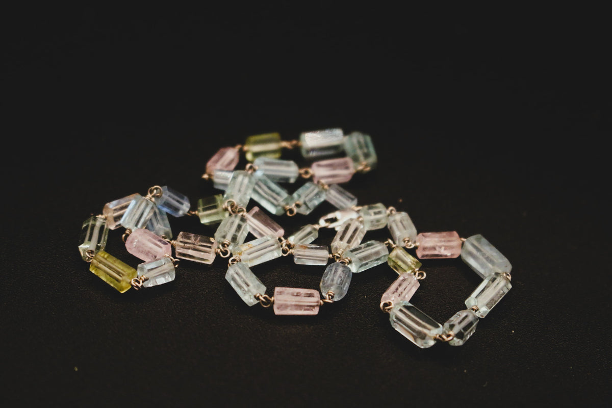 Necklace  - Morganite, Aquamarine