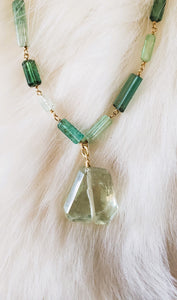 Necklace  - Tourmaline, Aquamarine