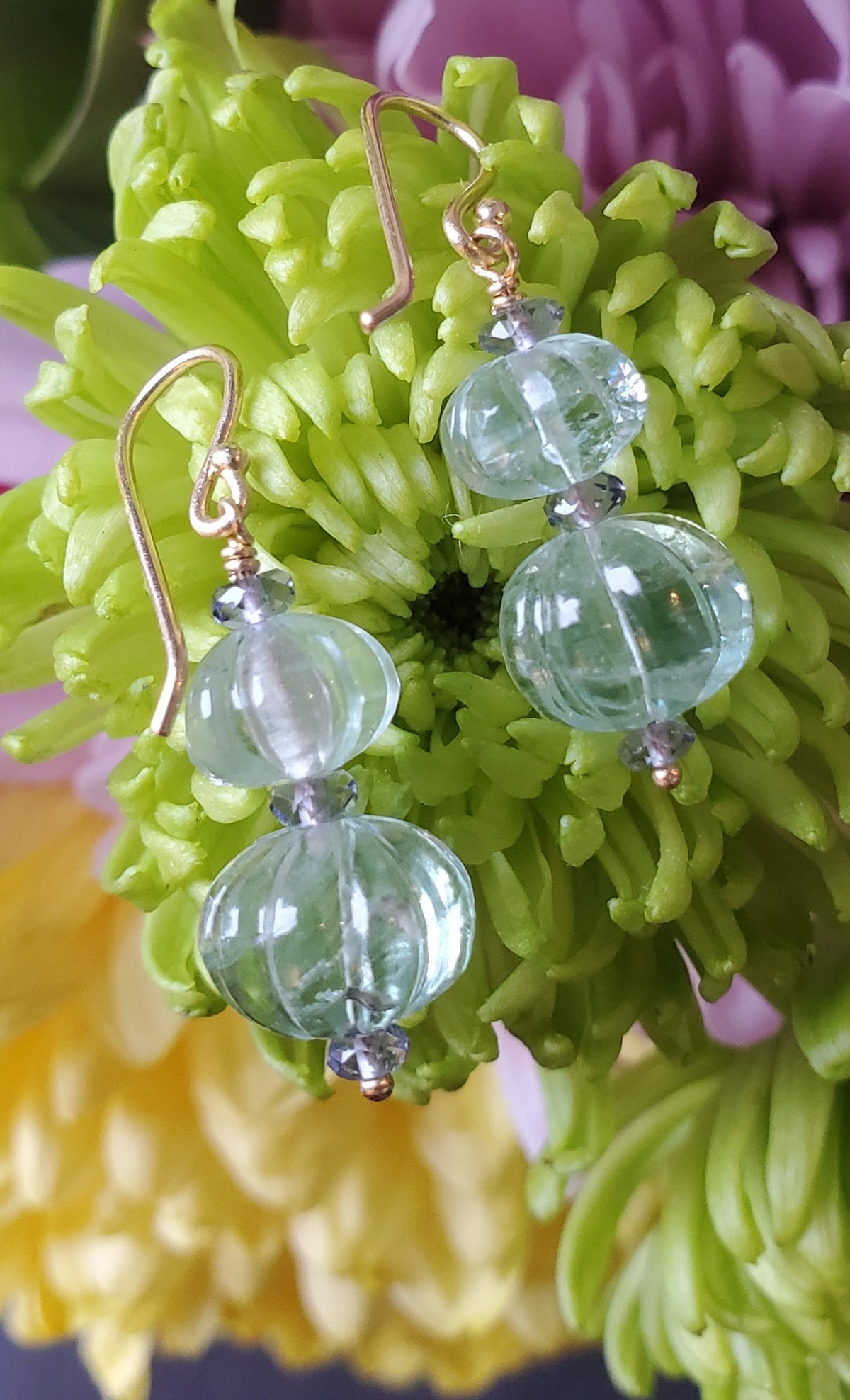 Earrings - Aquamarine, Tanzanite