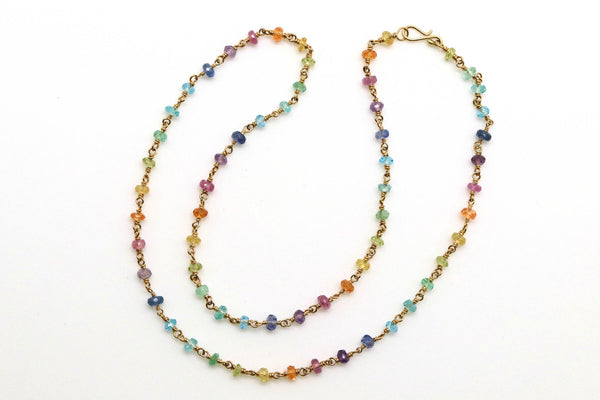 Necklace - Fancy Sapphires, Blue Topaz, Amethyst, Apatite, Emerald, Chrysoberyl