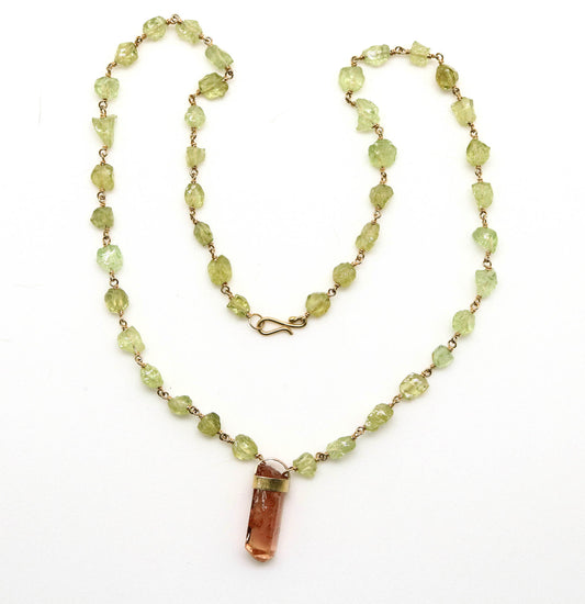 Necklace - Green Garnet, Imperial Topaz