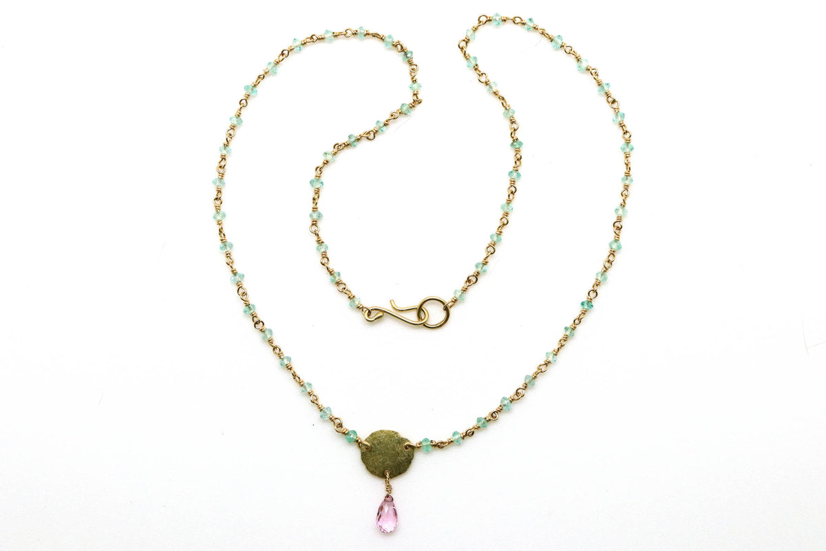 Necklace - Pink Sapphire, Aquamarine